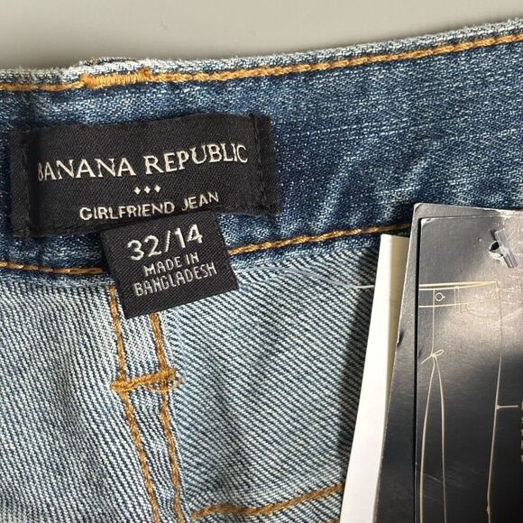 Banana Republic girlfriend rolled cuff straight leg jeans size 14 new - Picture 7 of 11